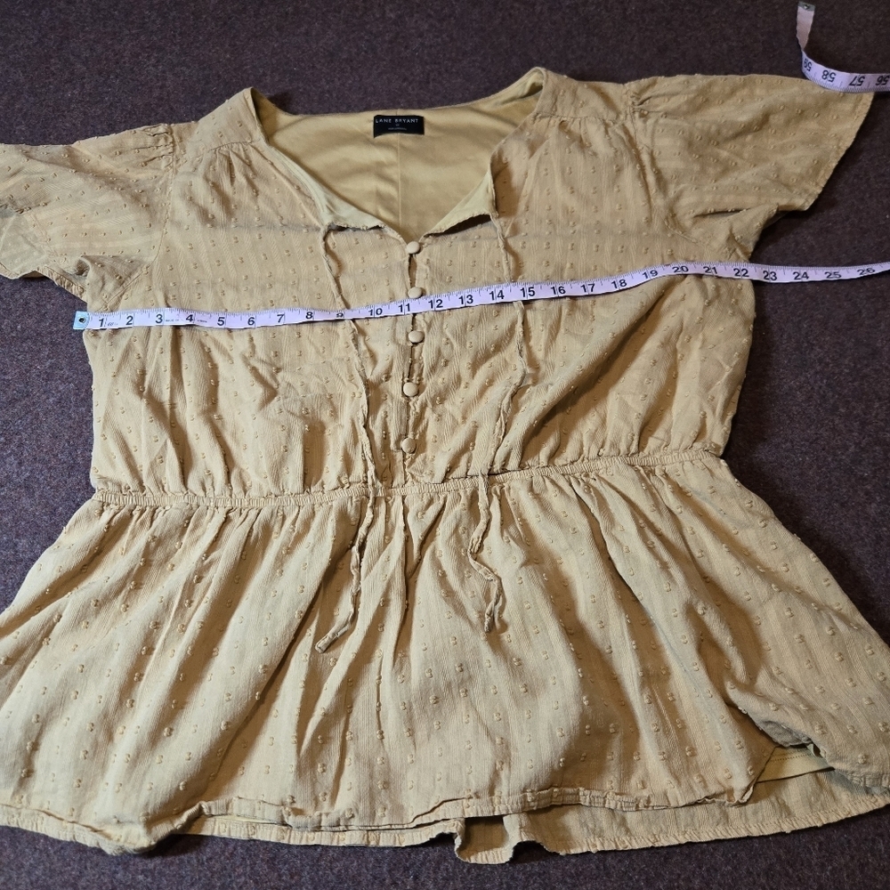Lane Bryant Short-sleeve Peplum Blouse In Golden Orange Size 18 - Picture 8 of 11